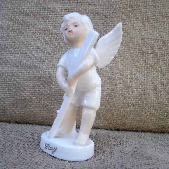 Vintage May Birthday Boy Angel Figurine - Picture 8 of 16